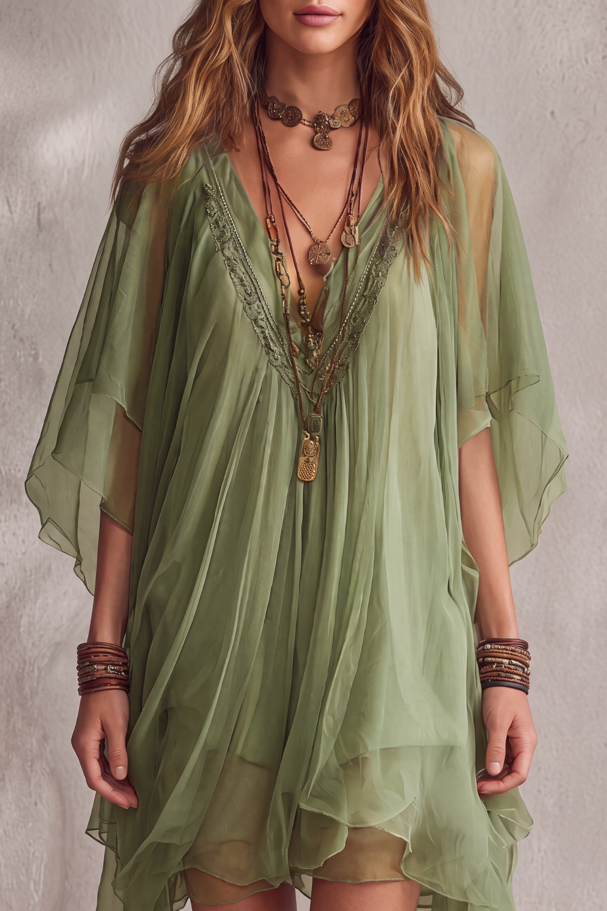 Classic Plunge Neck Mini Dress