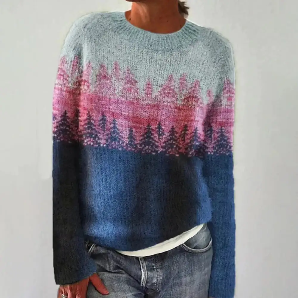 Knitted Warm Patterned Sweater