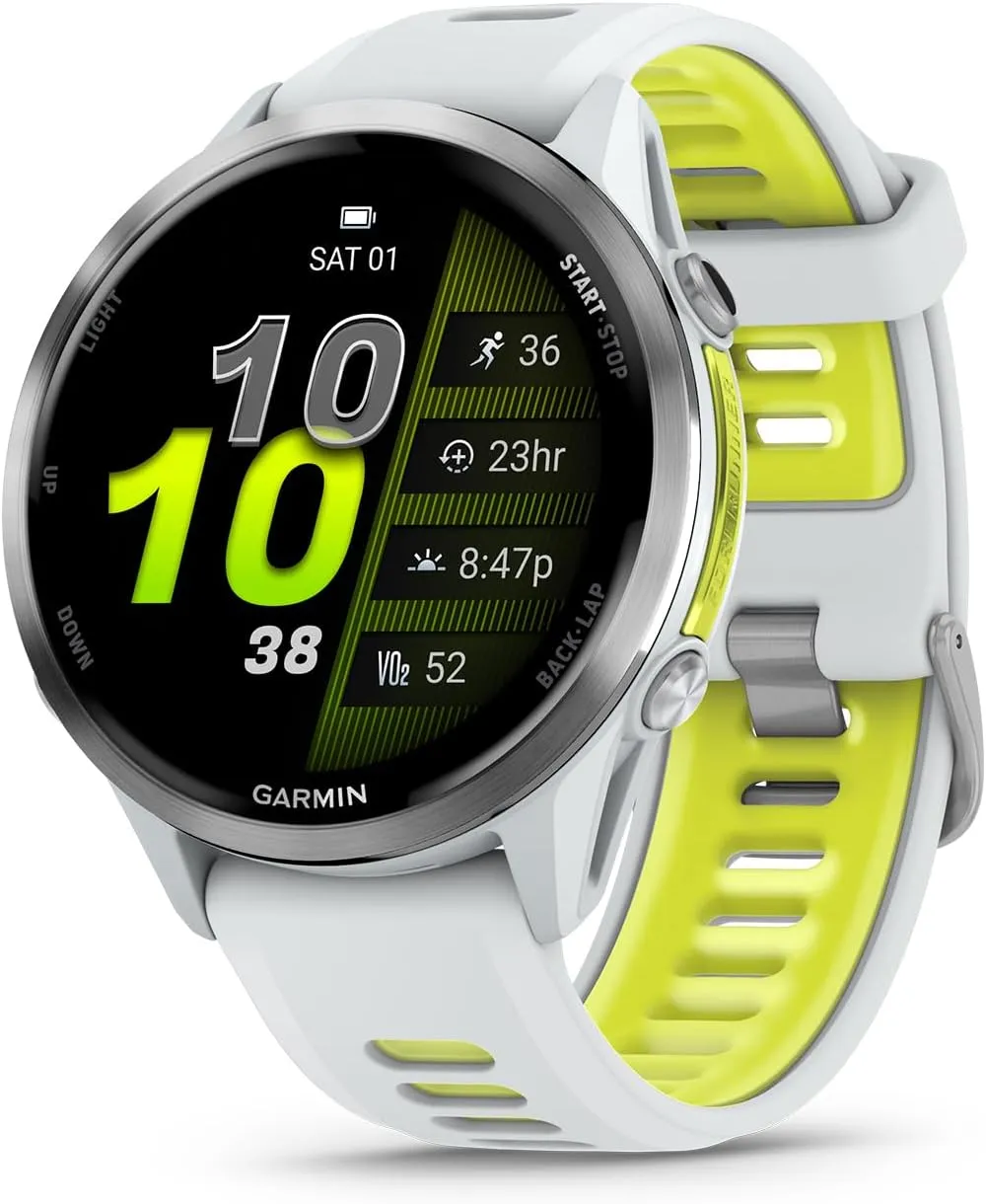 Garmin Forerunner® 970, 47mm, Carbon Gray DLC Titanium, Black/Whitestone