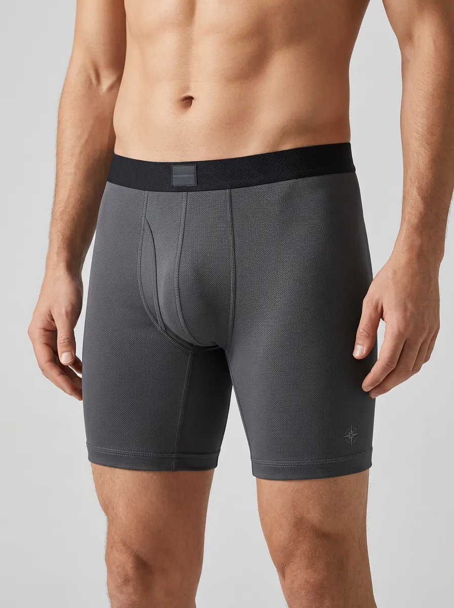 Men's Minimalist Compass Logo Printed Boxer Briefs
