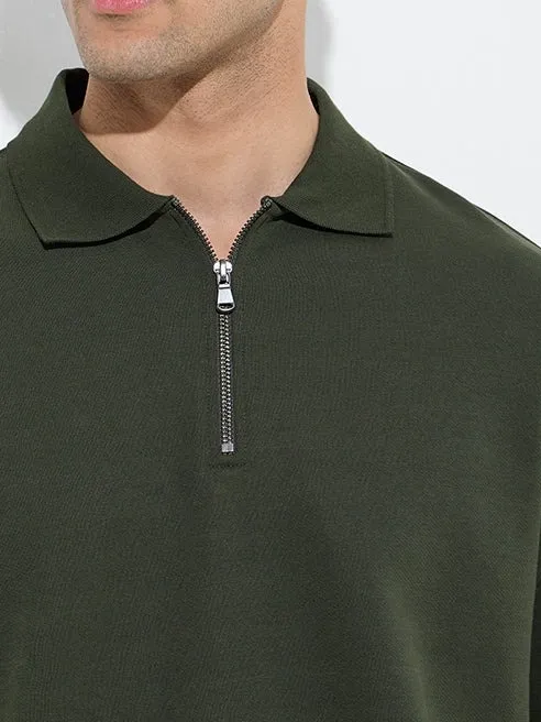 Casual Style Relaxed-Fit Cotton-Blend Sweatshirt