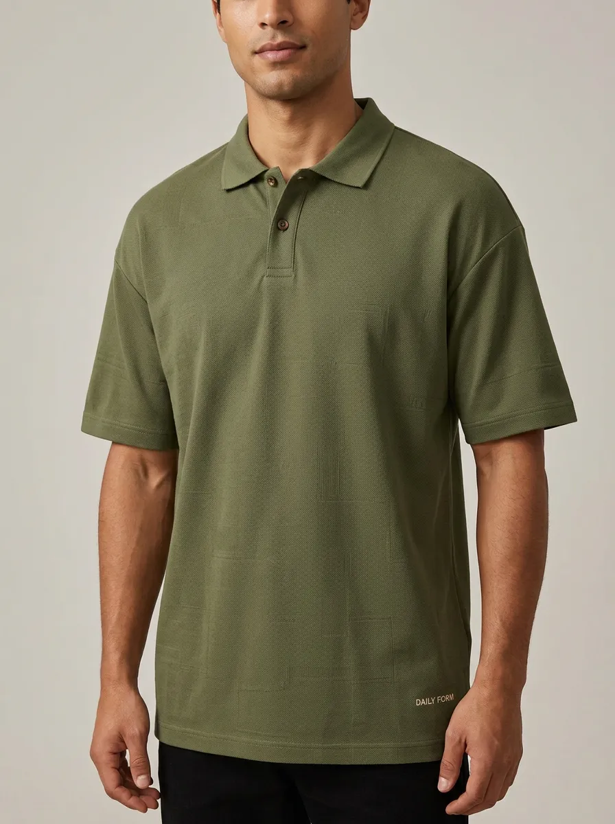 Outdoor-Inspired Geometric Men's Polo Shirt