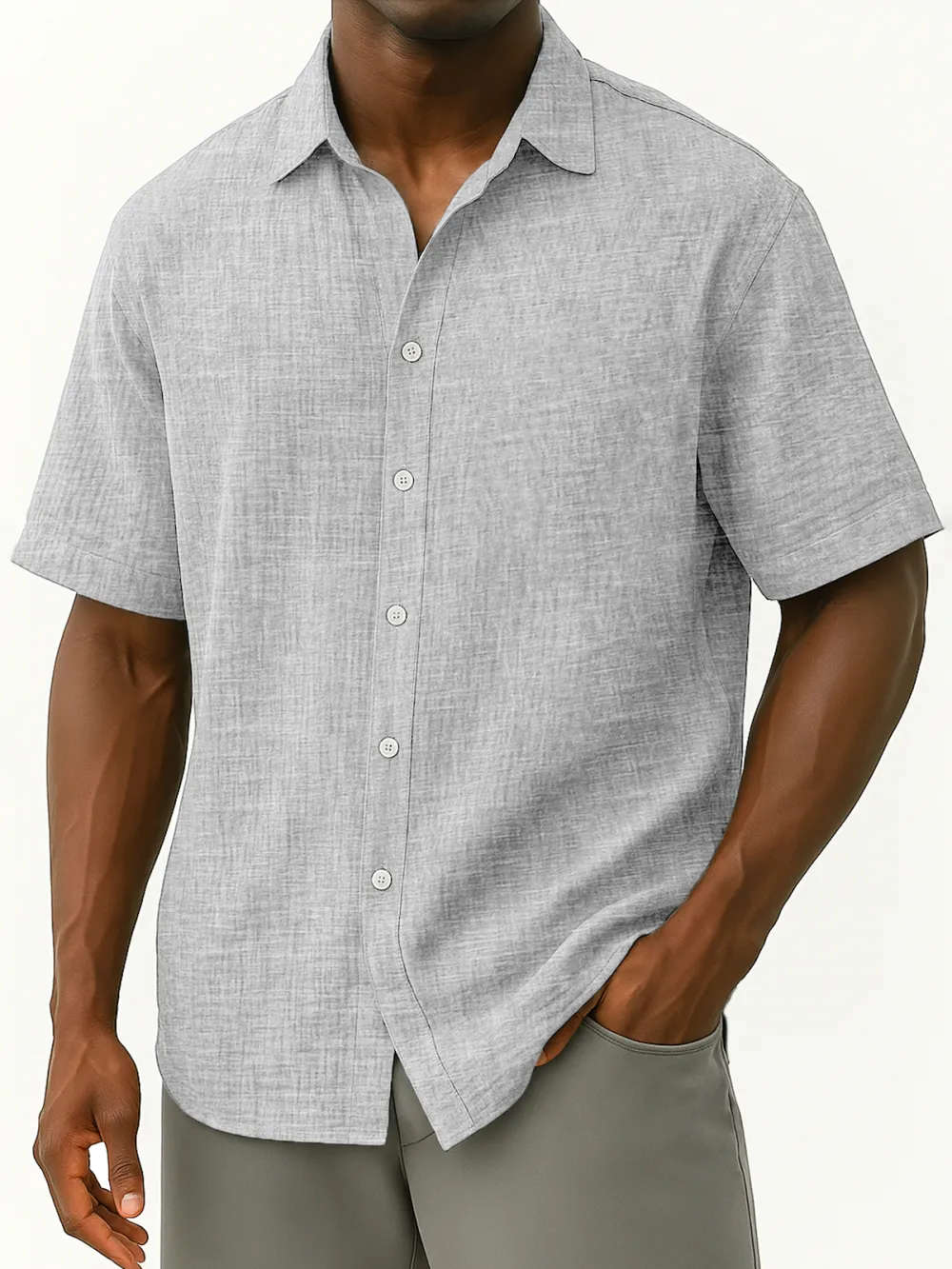 Everyday Linen Blend Button Front Shirt