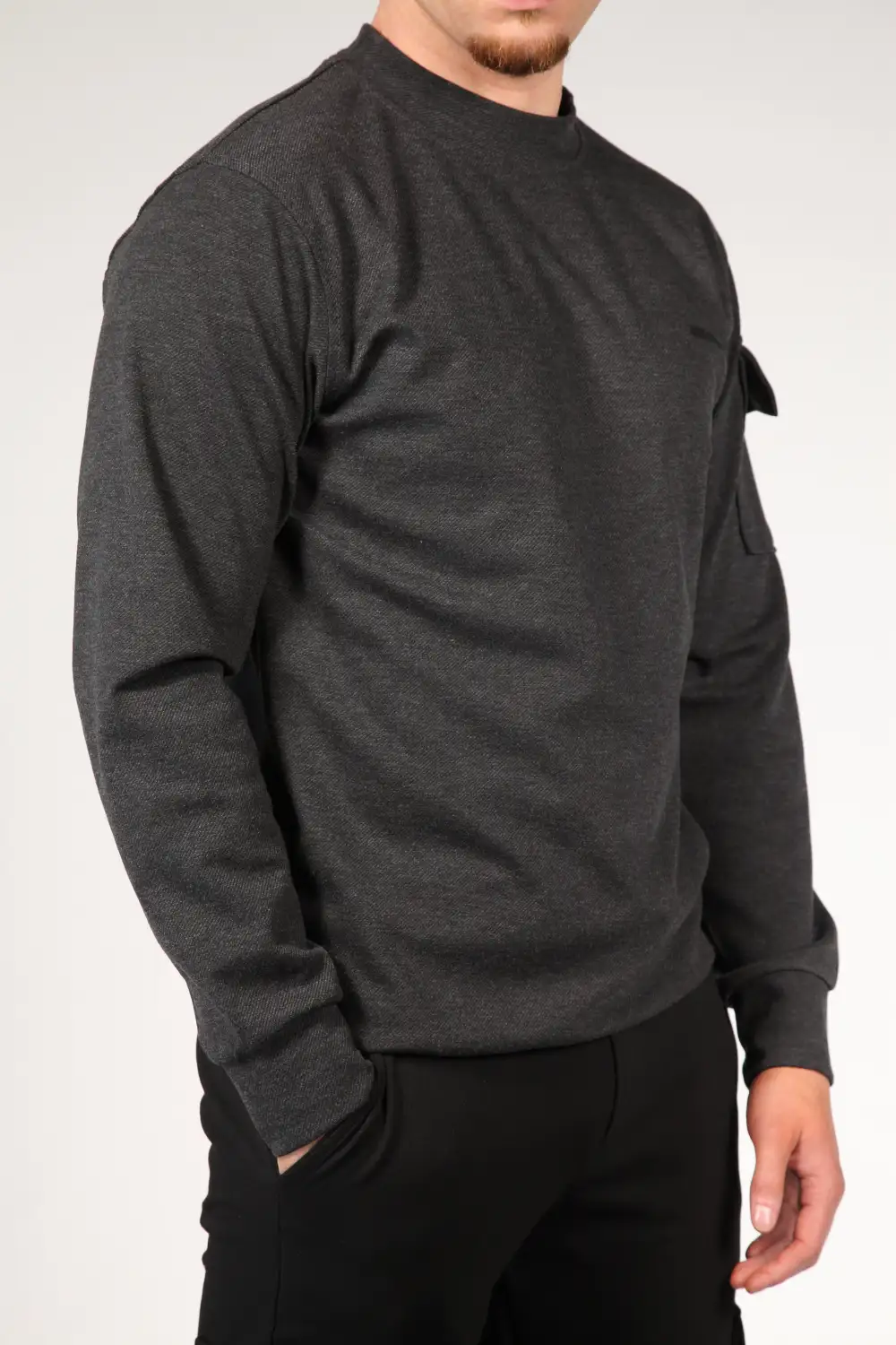 Zip Front Cotton Knit Sweater