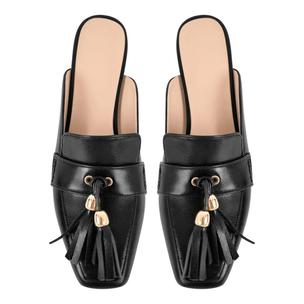 Square Toe Chunky Heel Heeled Mules