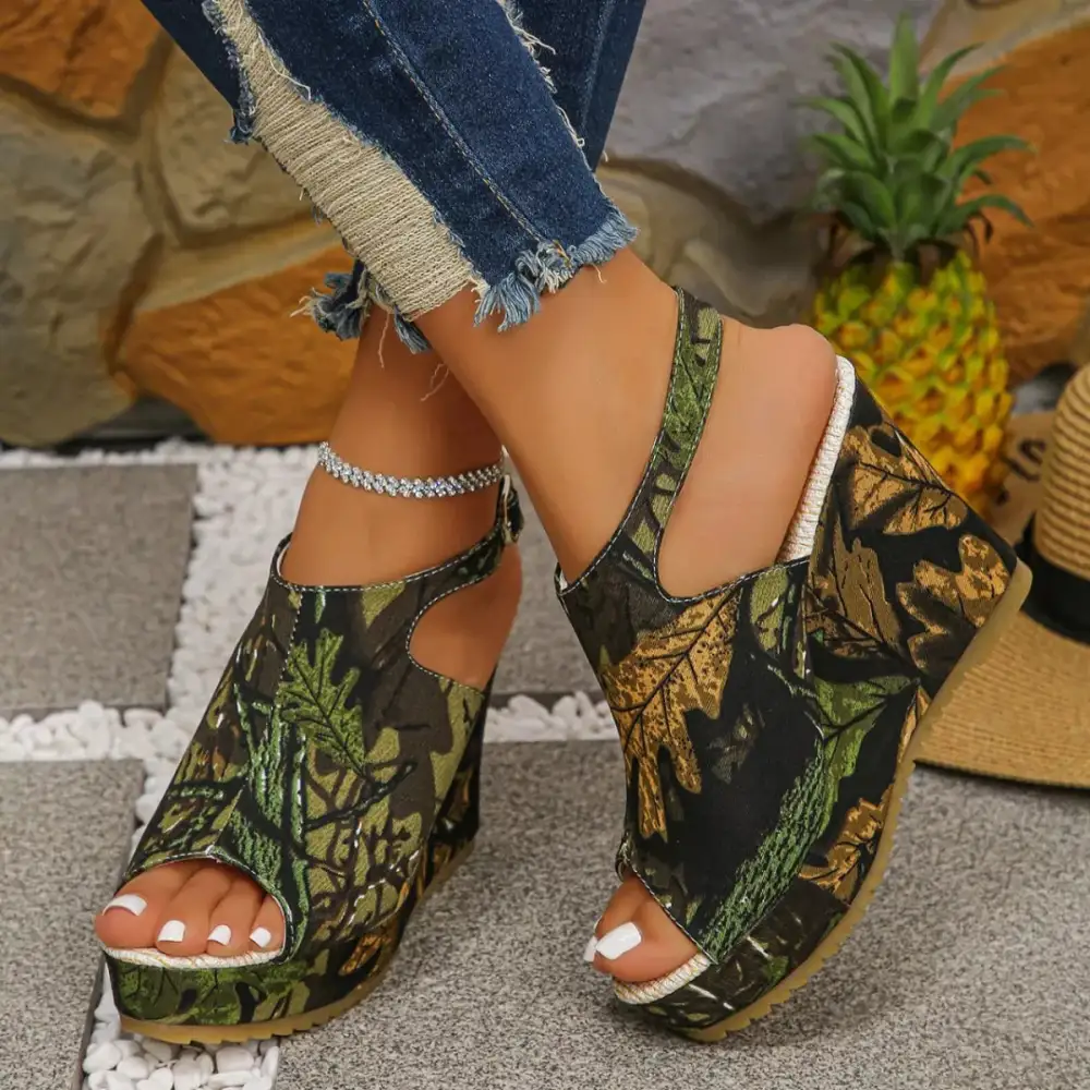 Street Lounge Open Toe Wedge Sandals