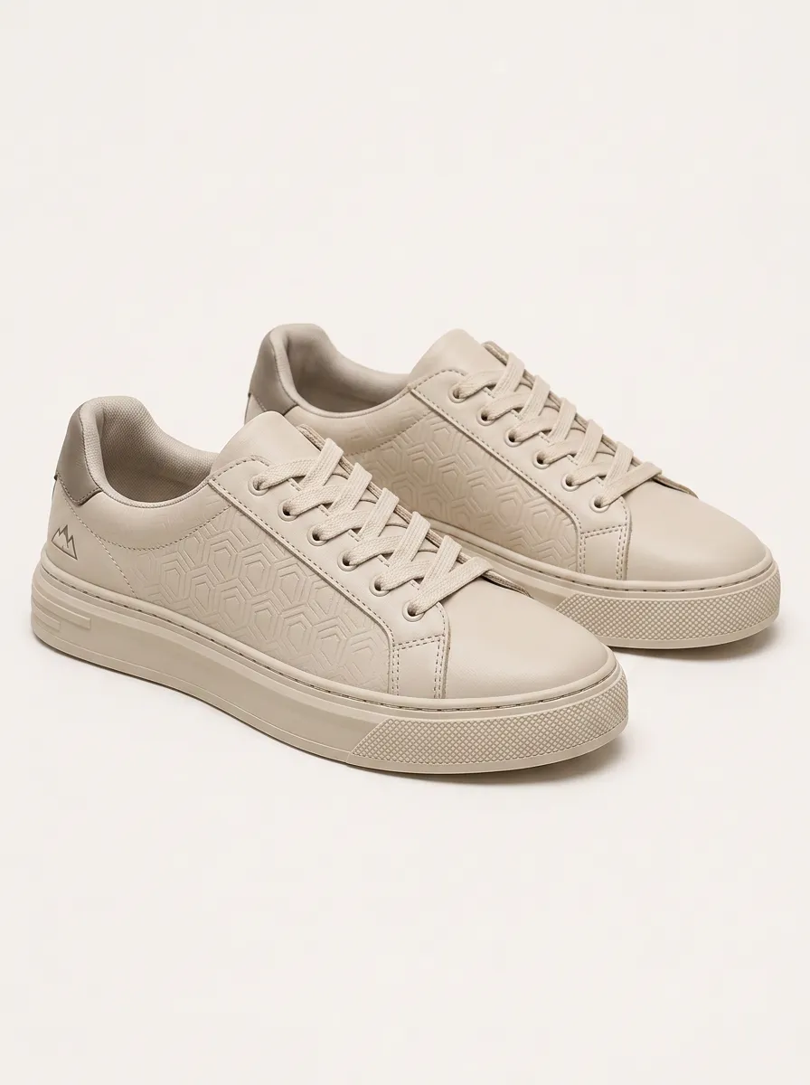 Men's Low Key Geometric Pattern Embossed Patterned Skate Inspired Skate Shoes