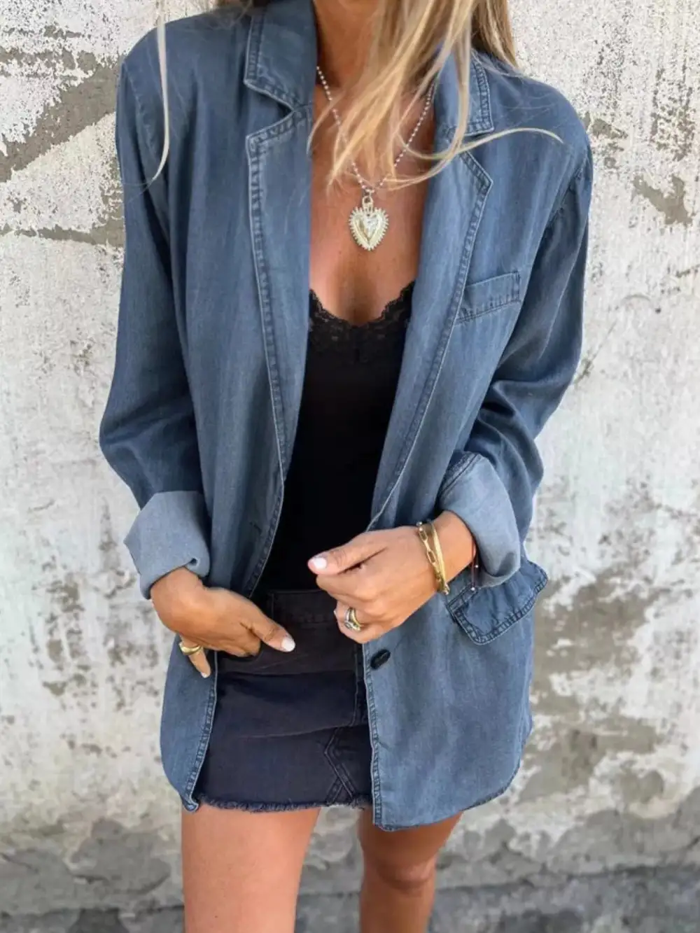 Full Size Button Down Blazer Plus Size