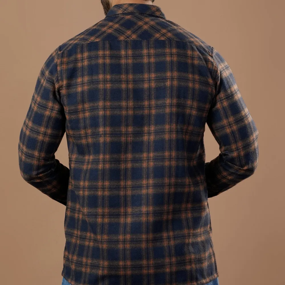 Men's Chambray Checked Casual Shirt
