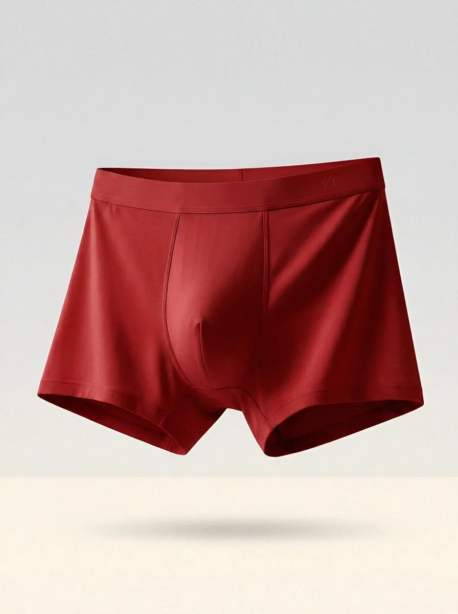 Men's Solid Light Blue Minimalist Printed Boxer Briefs
