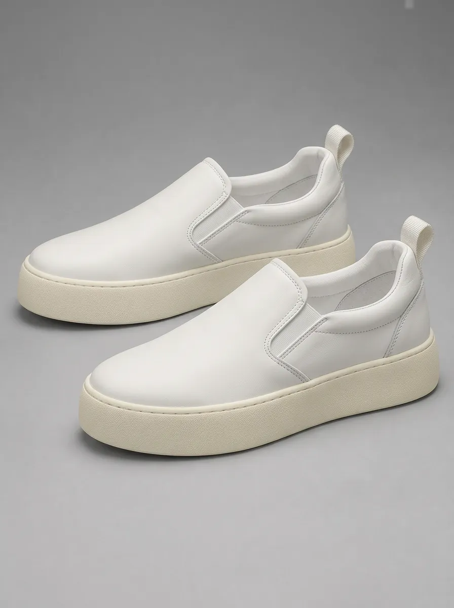 Men's Minimalist Solid Slip-on Platform Skate Shoes