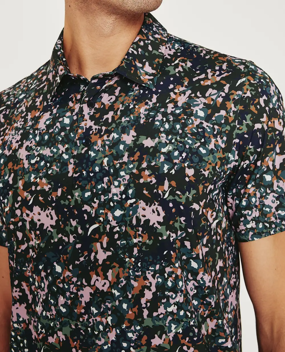 Men's Leopard Pattern Polo Shirt
