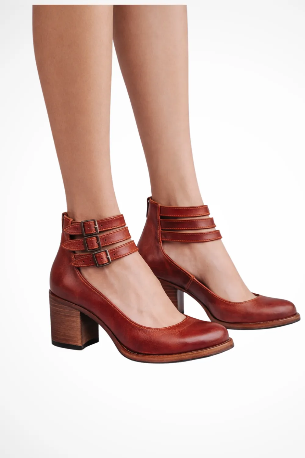  Strappy Double Buckle Ankle Strap Heels Apparel