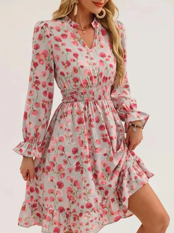 Clean Line Floral Dress