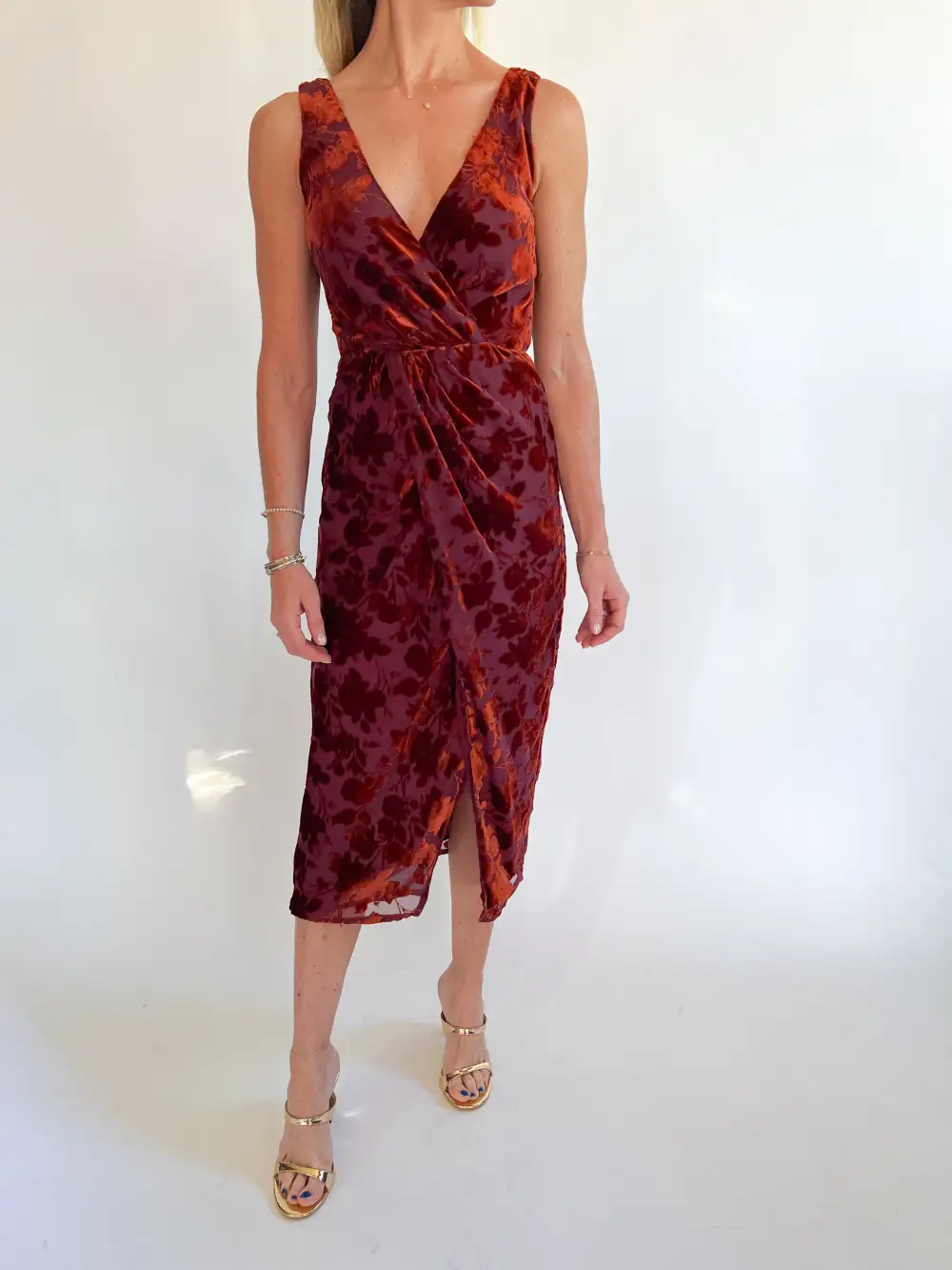 Velvet Midi Detail Dress