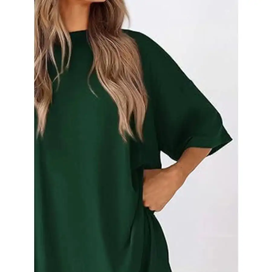 Oversized Round Neck Top and Shorts Set