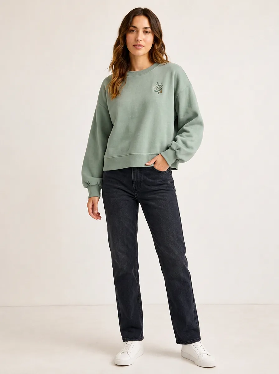 Women's Nature Lover Botanical Leaf Printed Sweatshirt