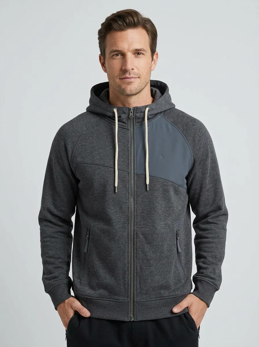 Men's Performance Inspired Hooded Zip-Up Sports Jacket