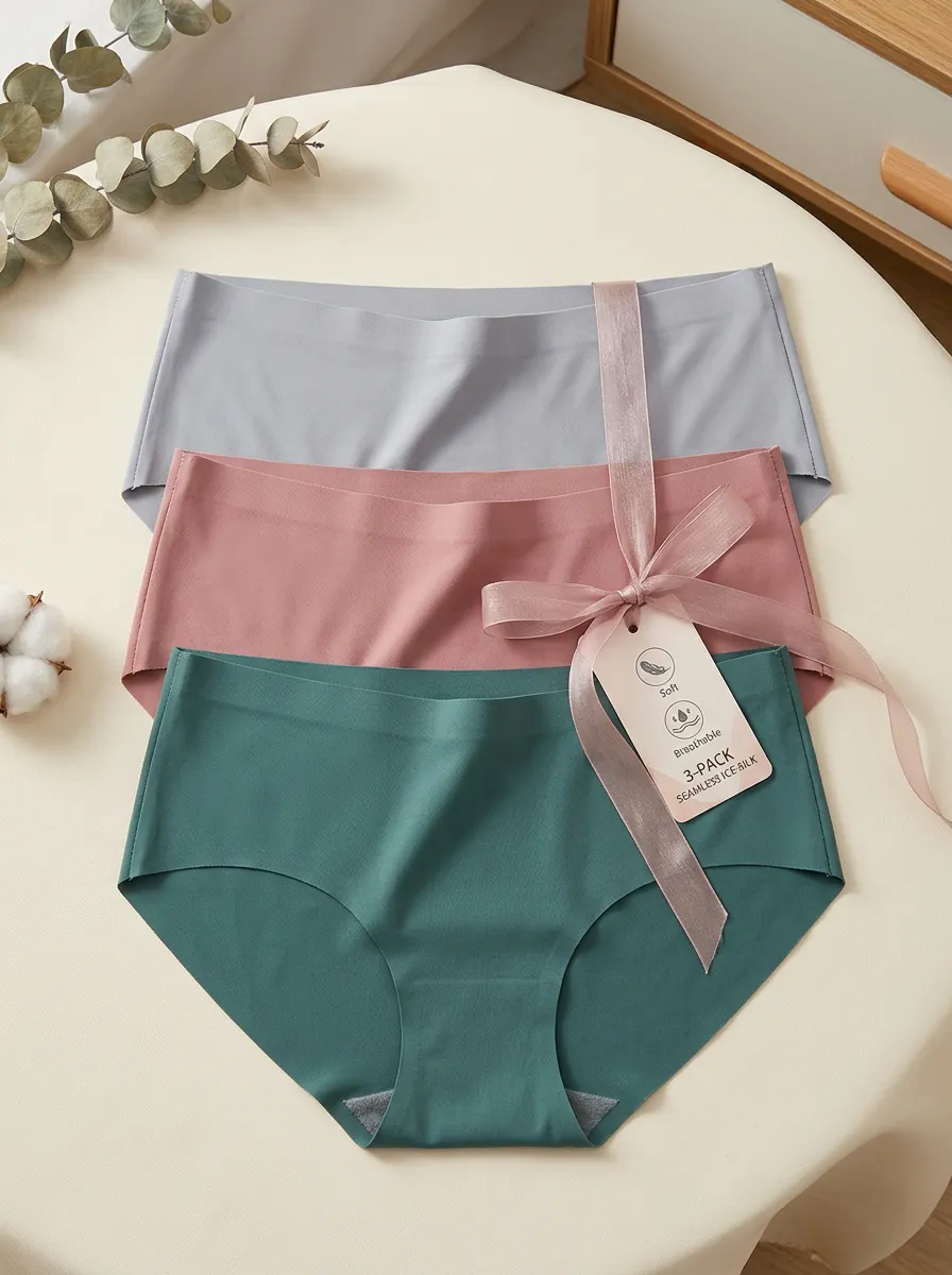 Women's Contemporary Seamless Solid Color Three-Pack Panties