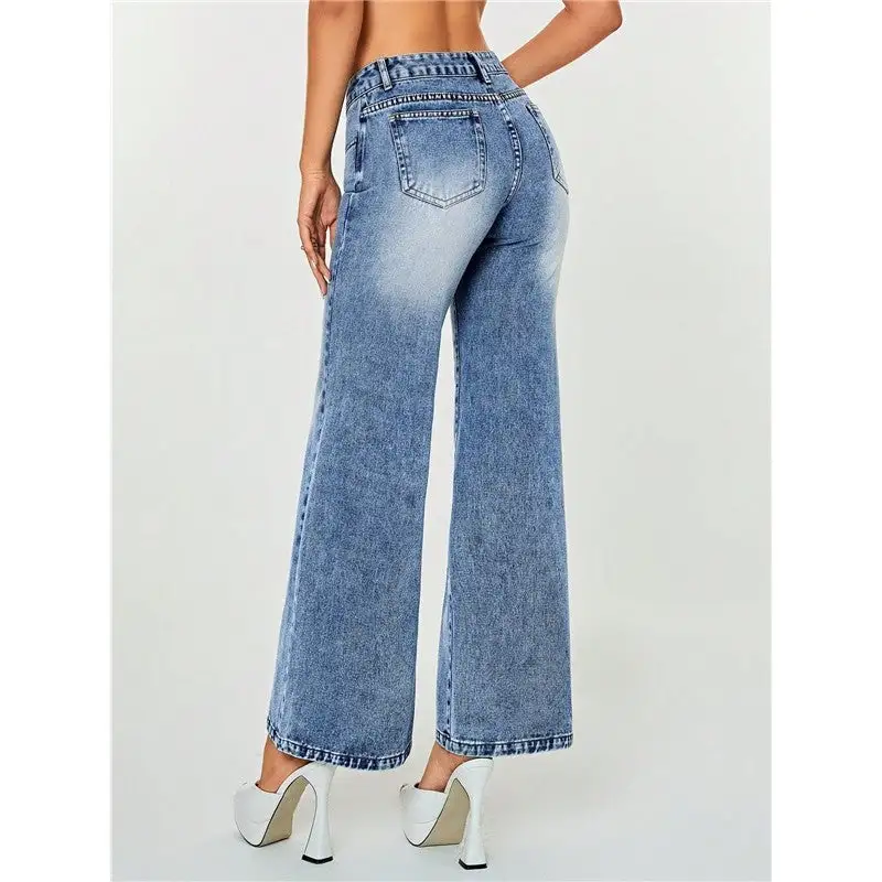 Women's High Waist Wide Leg Loose Fit Jeans