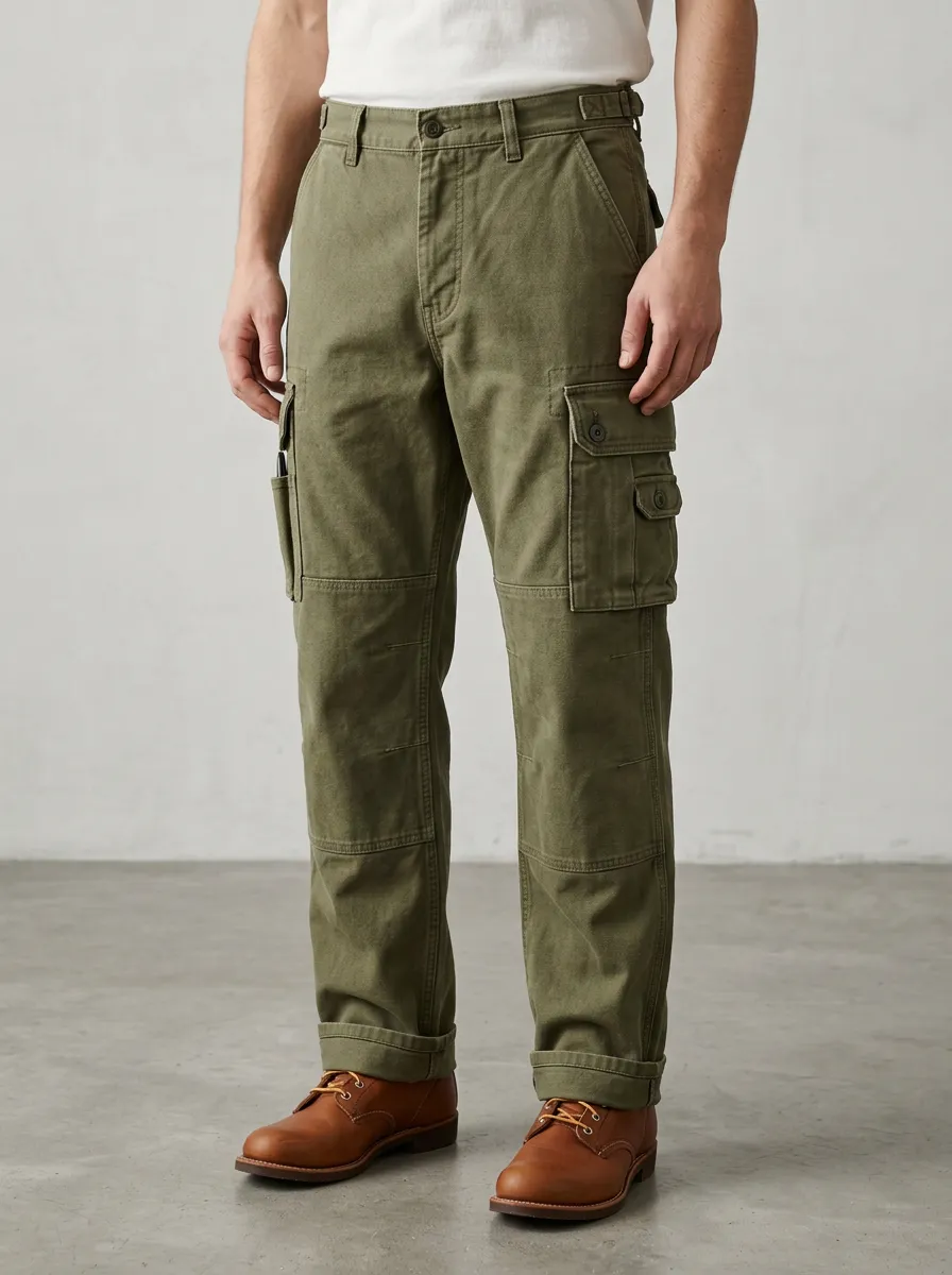 Men's Relaxed Canvas Utility Tactical Pants