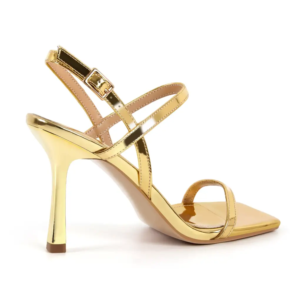 Square Toe Buckle Strap Stiletto Sandals