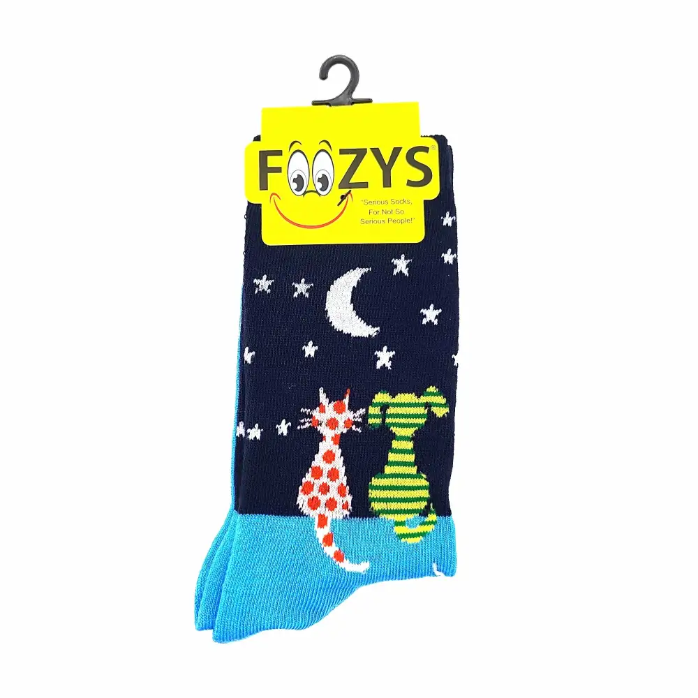 Unisex Cat & Dog Moonlight Crew Socks