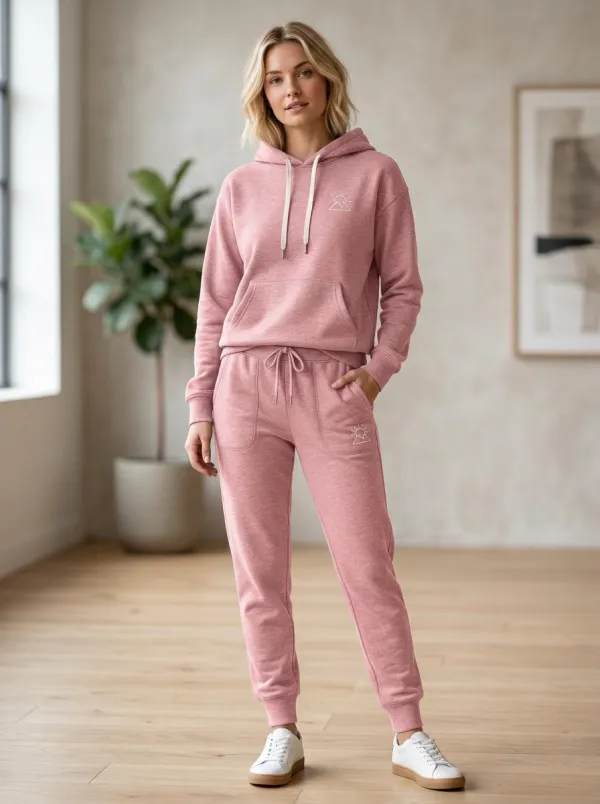 Women's Outdoor Hiking Mountain Sun Printed Hoodie Jogger Set