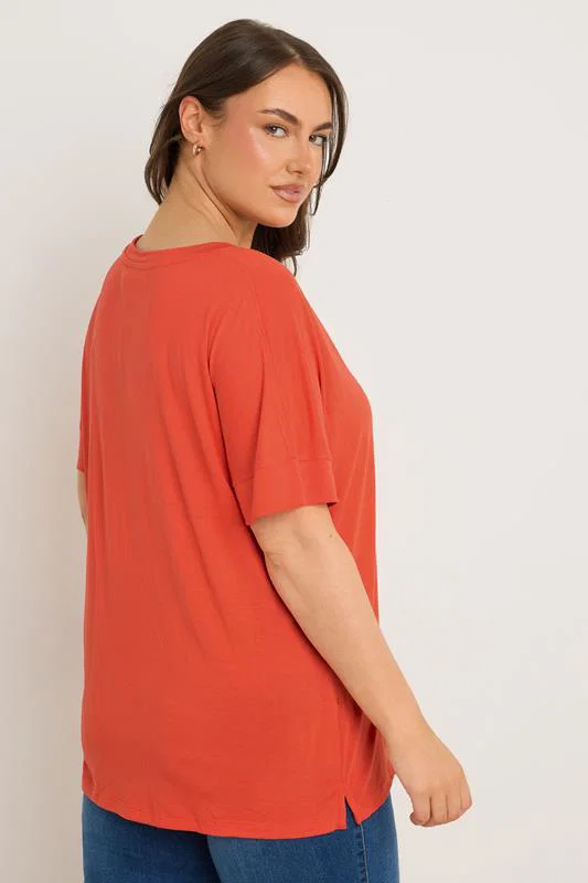 Orange Short Sleeve Modal Rich T-Shirt detail 2