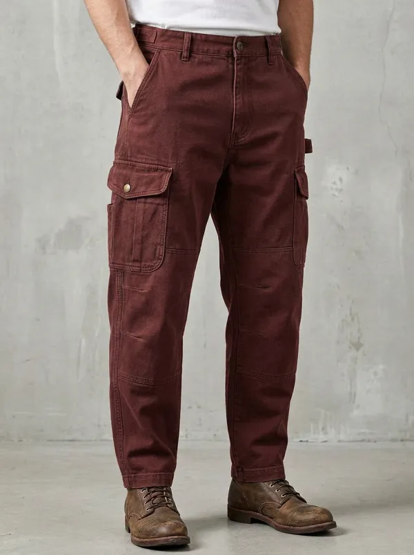 Men's Relaxed Canvas Tactical Cargo Pants