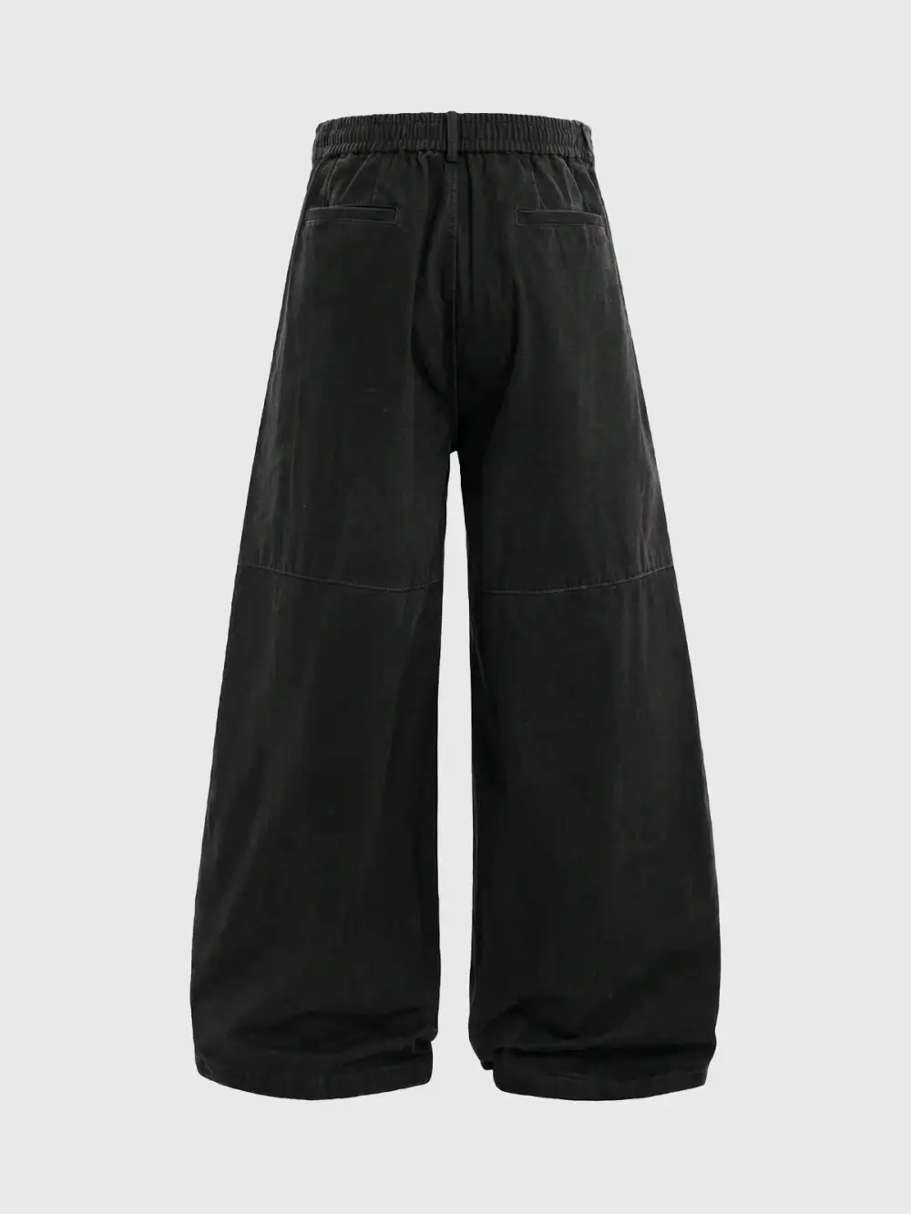 Barrel-Leg Curved-Cut Pants
