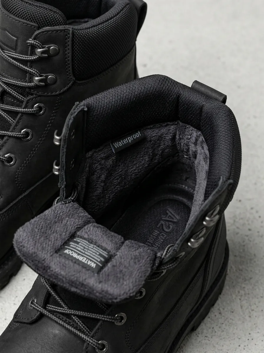 Utility-Ready Tactical Leather-Look Men's Waterproof Work Boots