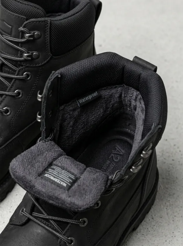 Utility-Ready Tactical Leather-Look Men's Waterproof Work Boots