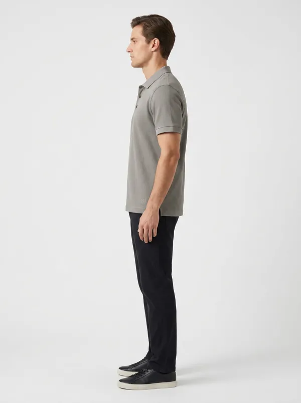 Waffle-Knit Textured Men's Polo Shirt
