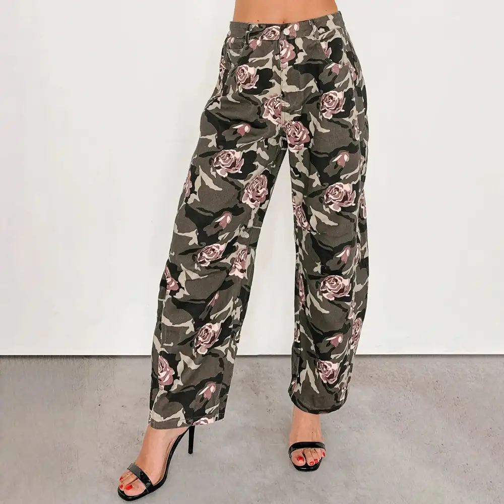 High-Waist Camo Jeans