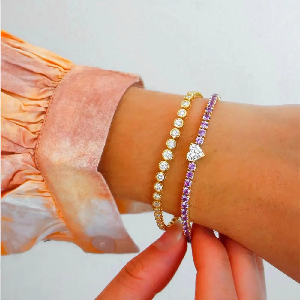 Diamond Sapphire Heart Bracelet