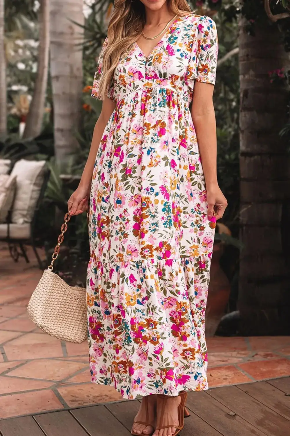 Pocket Detail Floral Dress