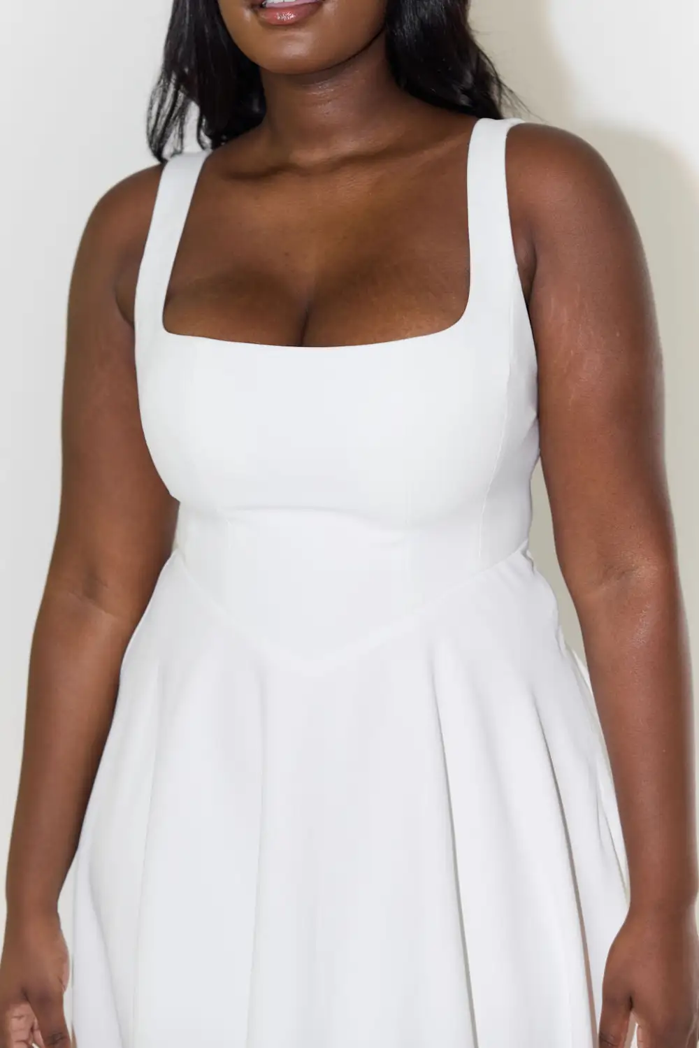 Women's Square-Neck Evening Midi Dress