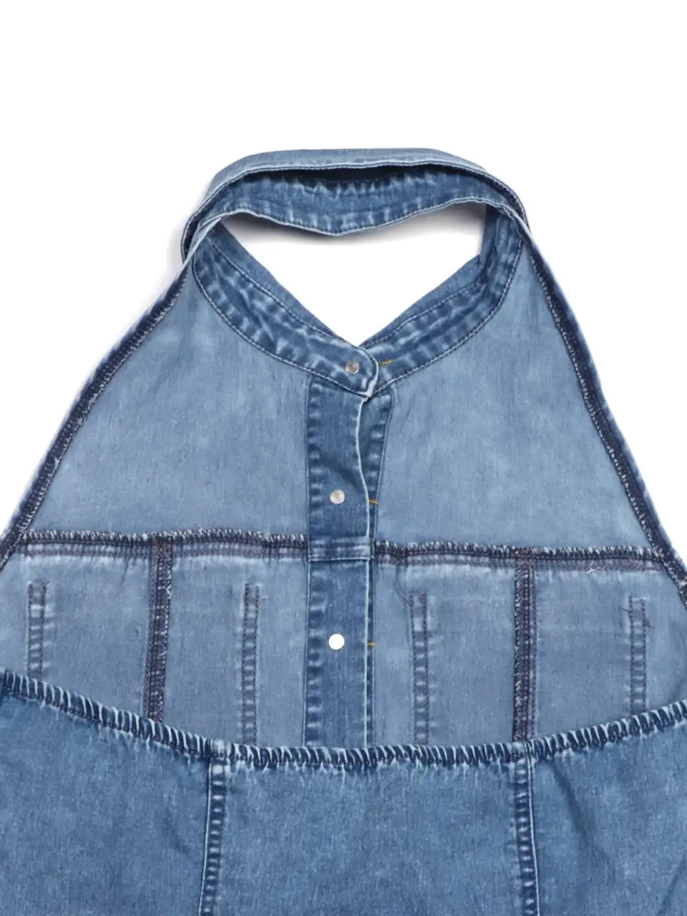 Polished Detail Denim Button Front Dress