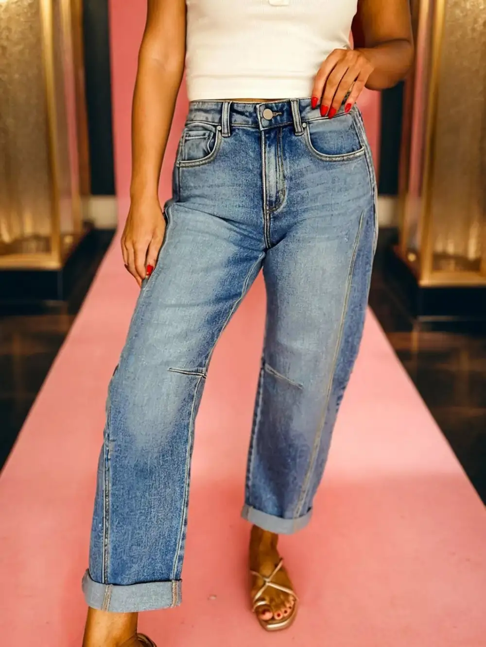 Knit Simple Denim Jeans