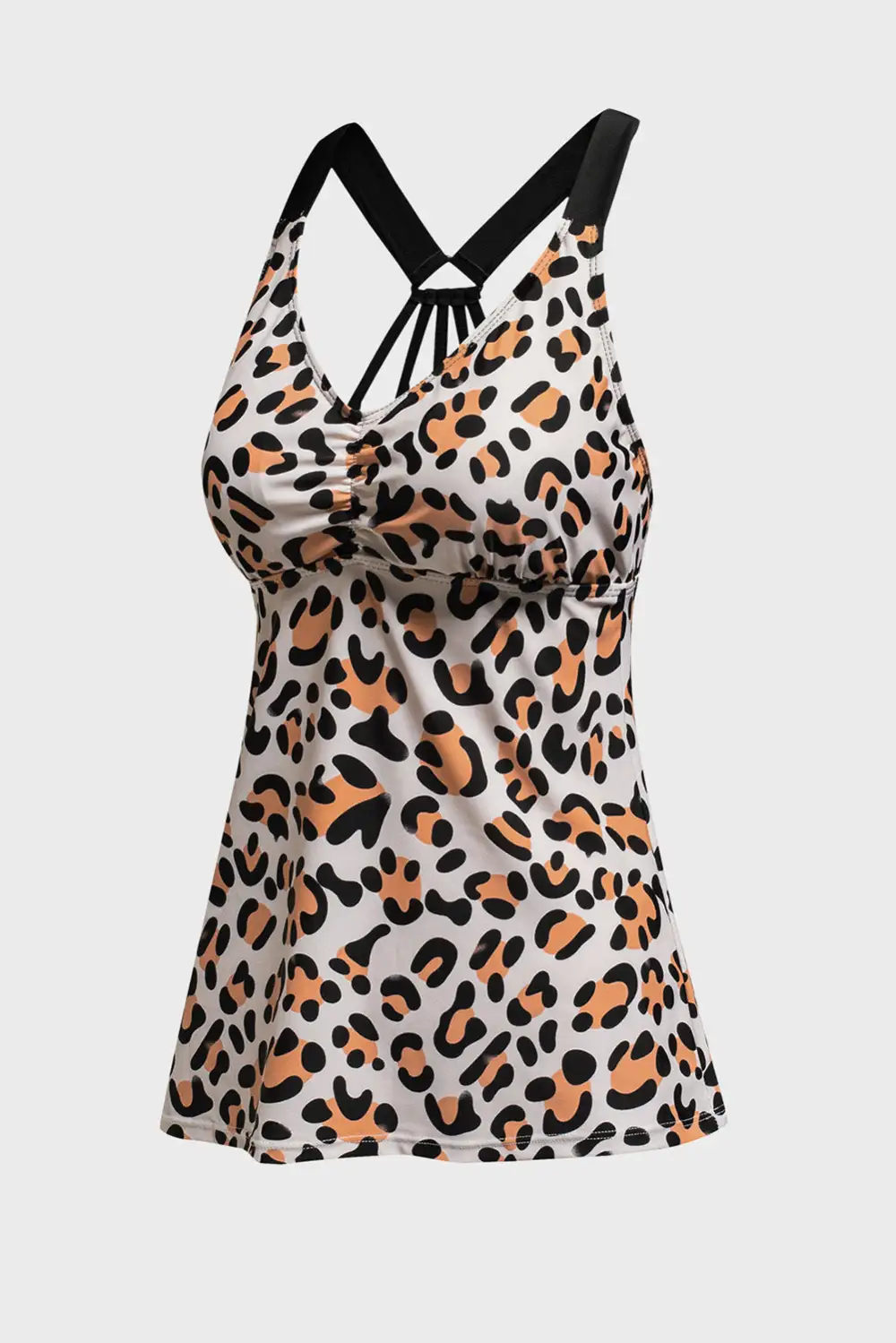 Swimwear Geometric Leopard Abstract Backless Sheath Active Bikinis Tops