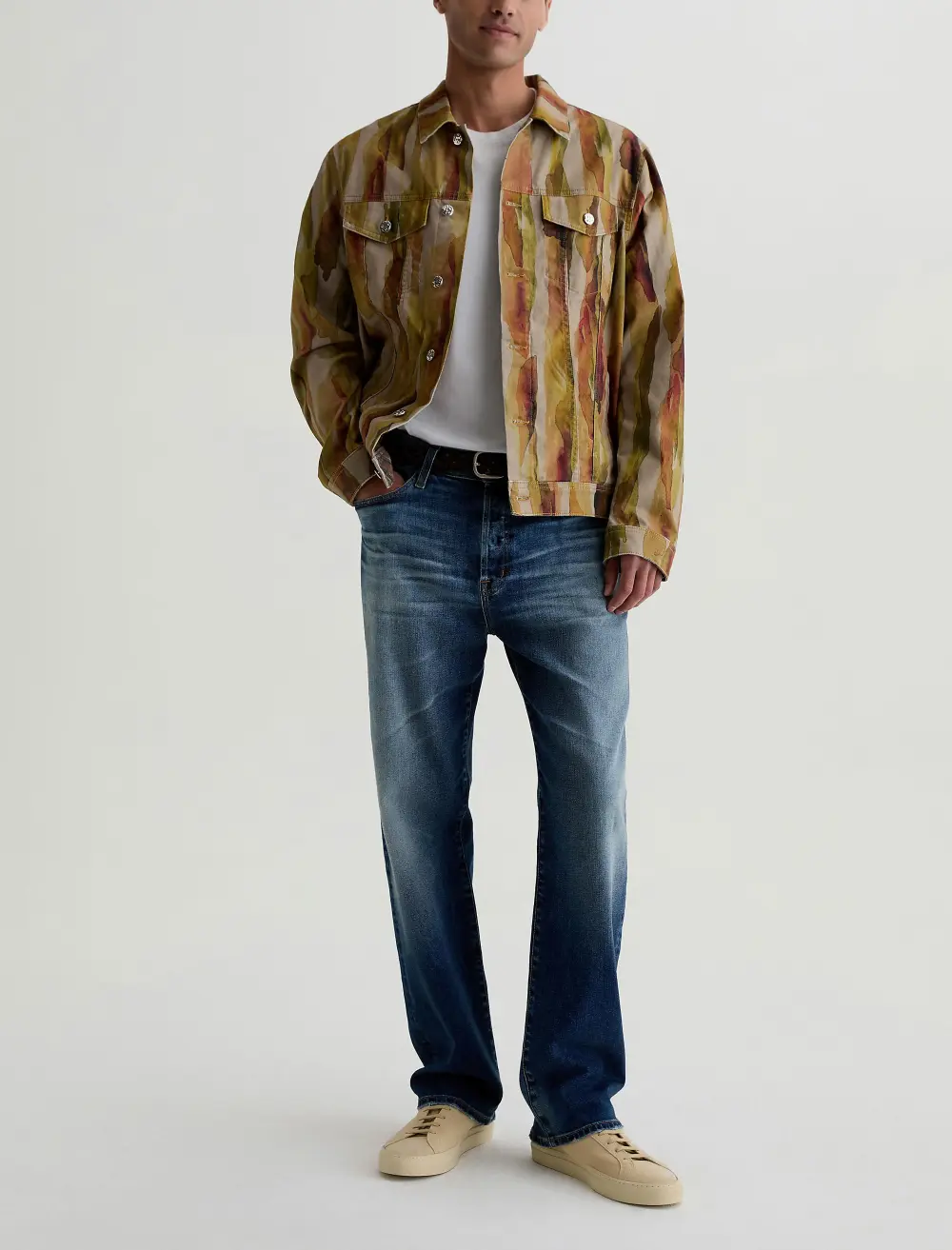 Men's Button Front Flap Pocket Trucker Jacket