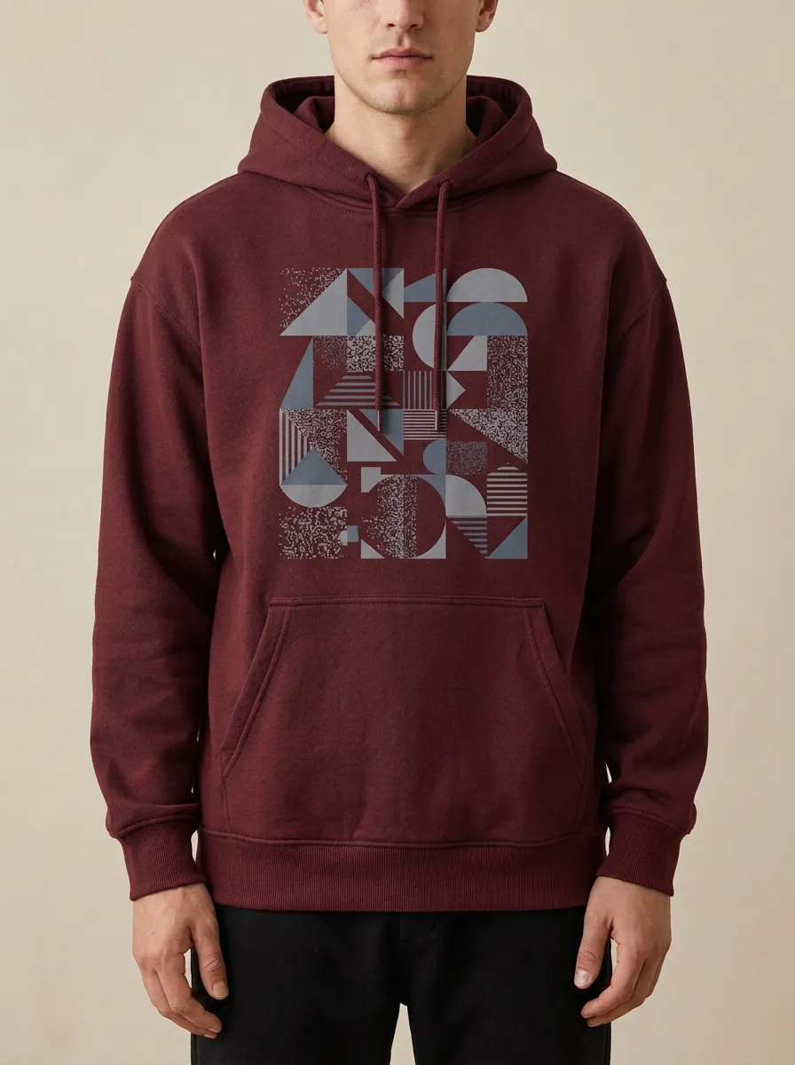 Men's Geometric Graphic Drop Shoulder Hoodie