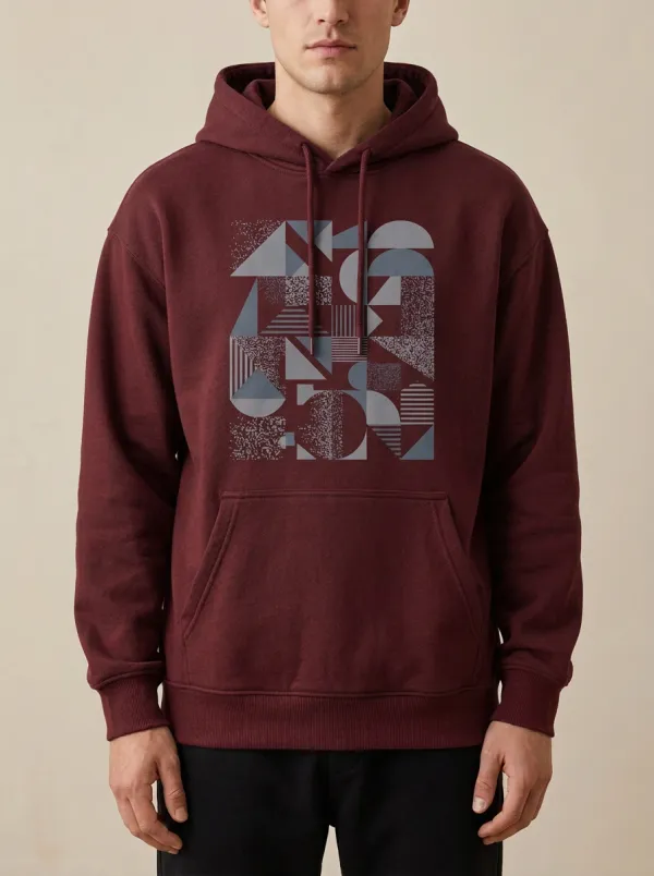 Men's Geometric Graphic Drop Shoulder Hoodie