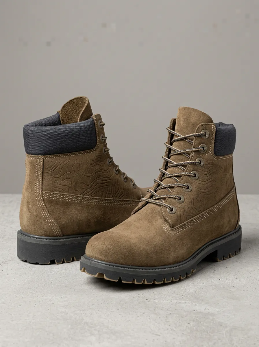 Unisex Everyday Outdoor Lover Topographic Pattern Print Work Boots