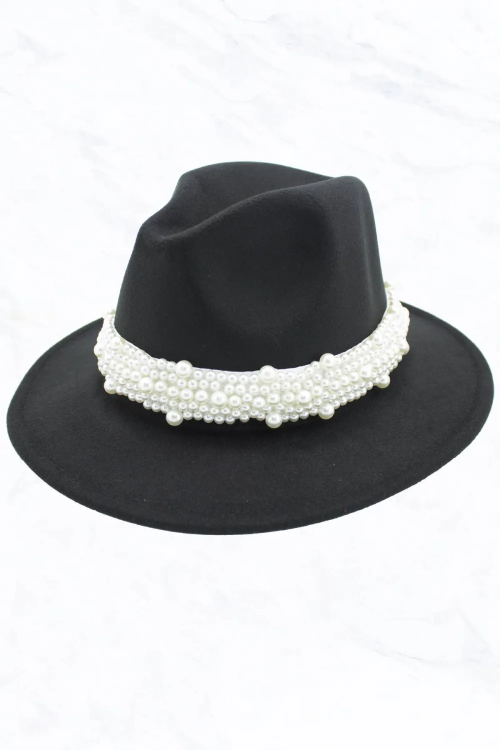 New Style Fashion Fedora Jazz Hat with Wide Pearl Belt