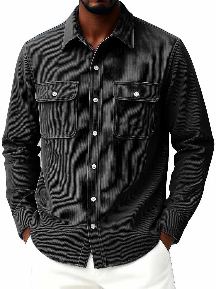 Relaxed Corduroy Long Sleeve Shirt