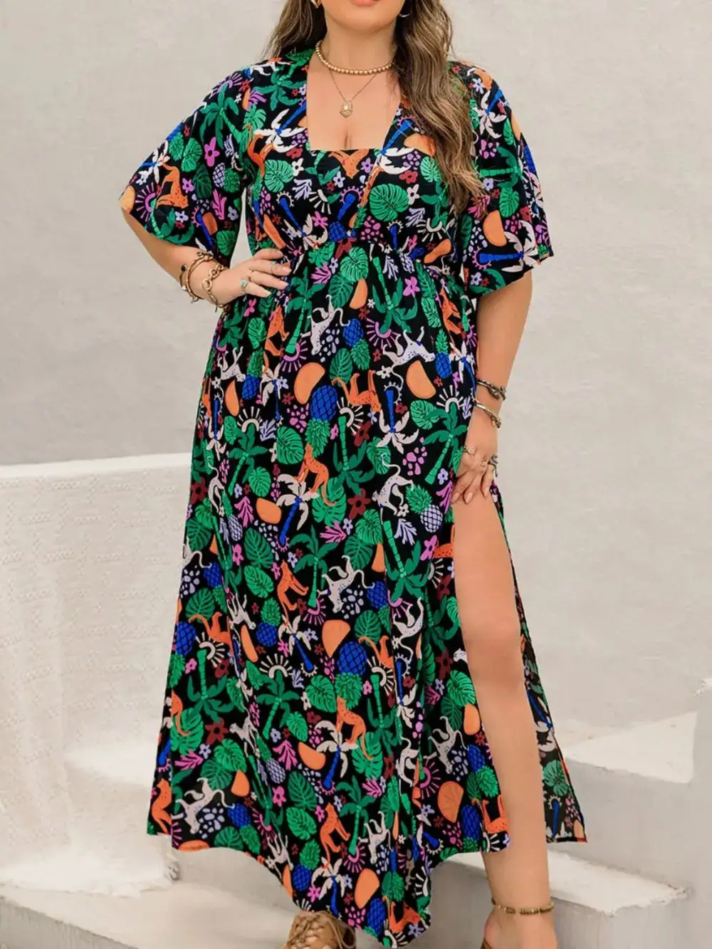 Comfort Fit Printed Maxi Dress