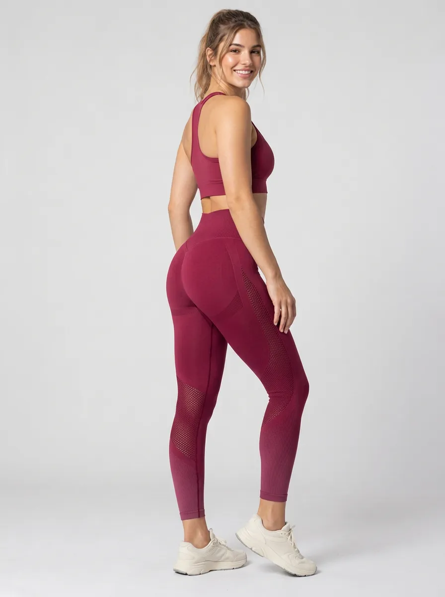 Women's Mesh Detail Gym Seamless Fitness Leggings
