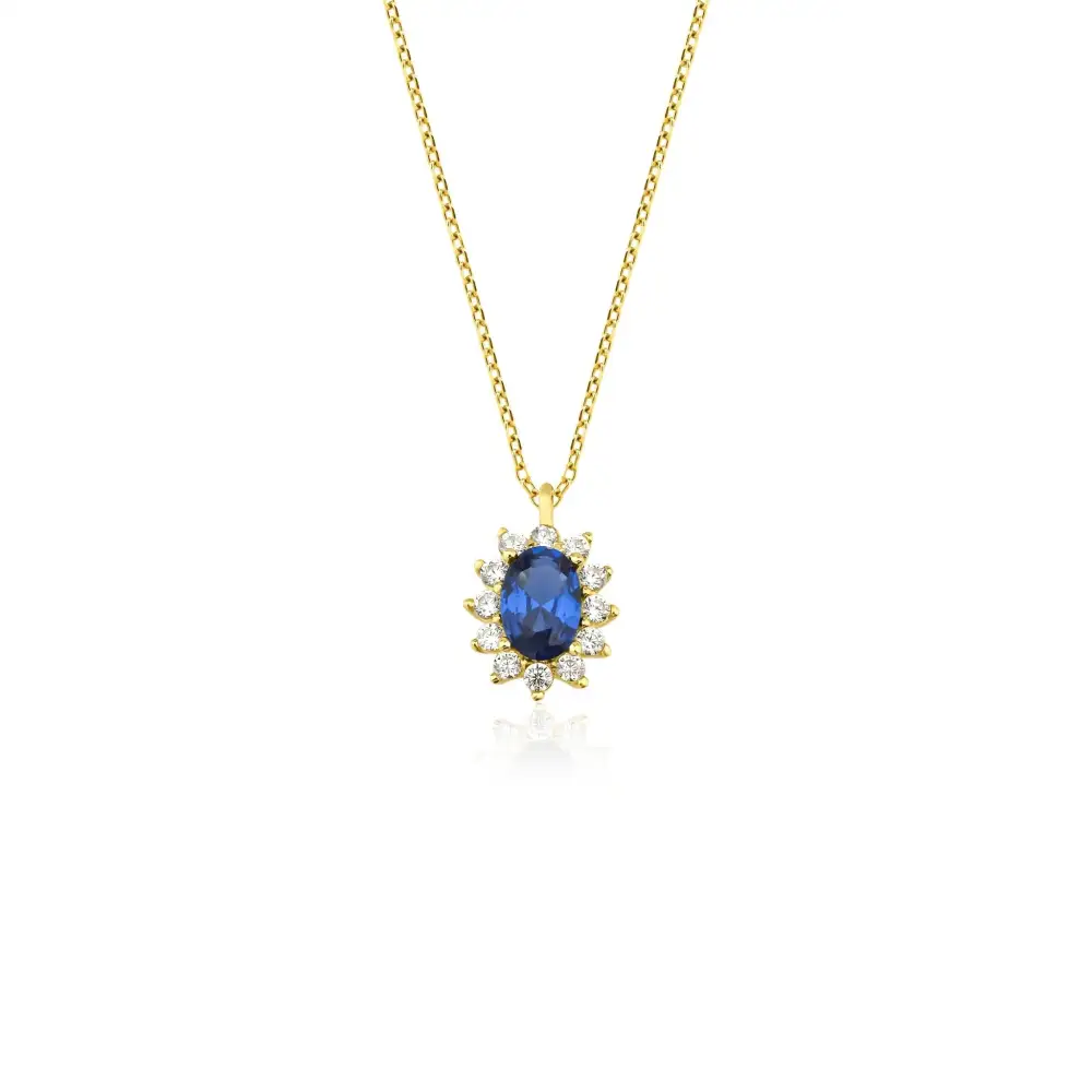 Solitaire Oval Sapphire Necklace
